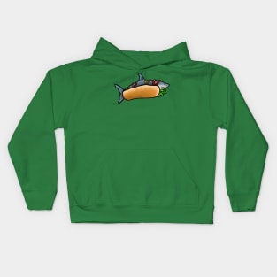 Hot Dog Shark Kids Hoodie